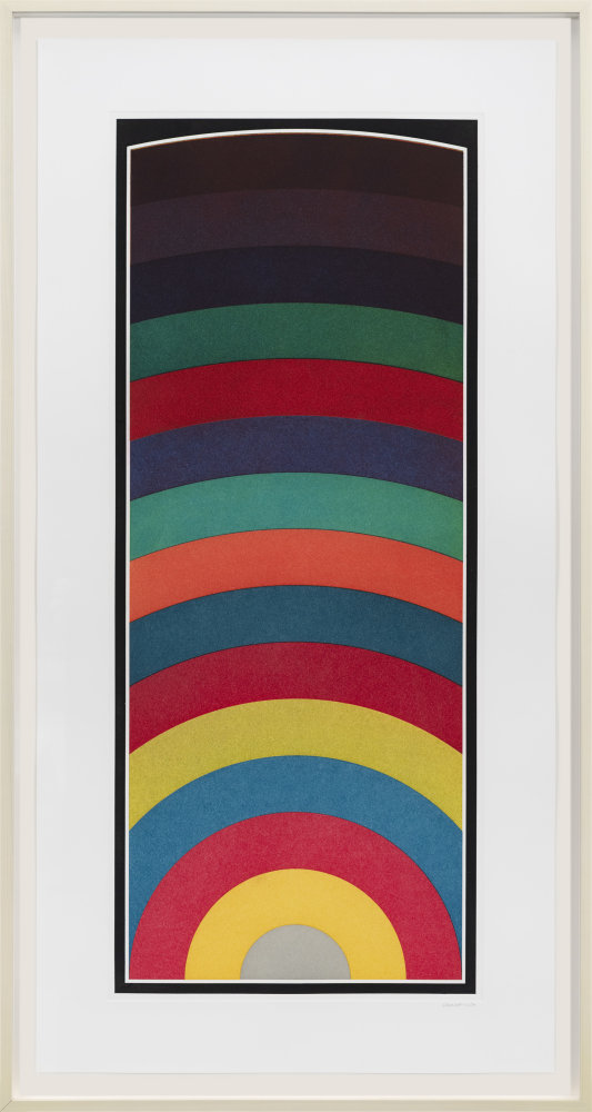 Sol LeWitt - Fifteen Equal Arcs From The Midpoint of the Bottom, with All One-, Two-, Three- and Four- Part Combinations of Four Colors, 1990